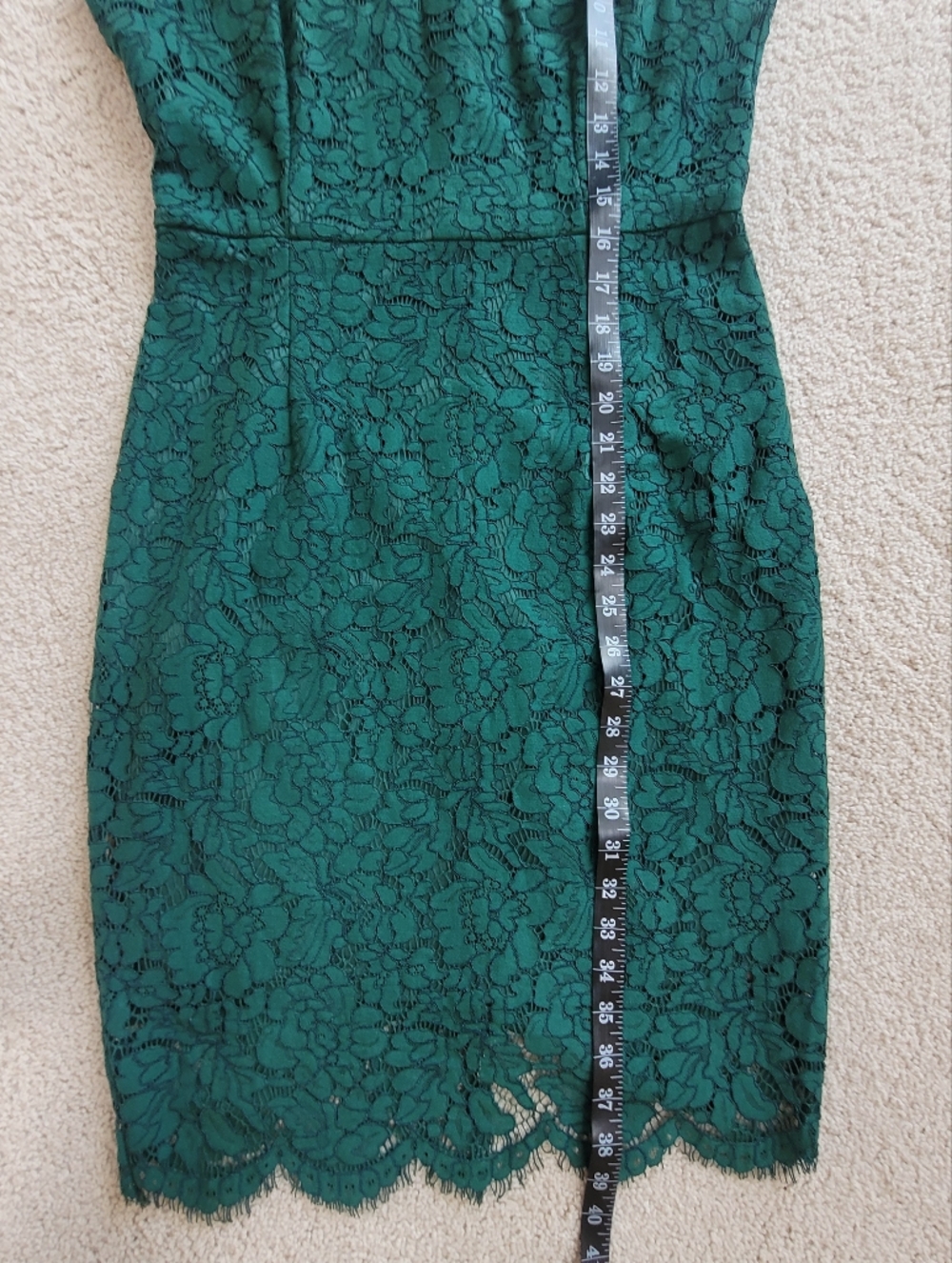 Miusol Elegant Green Lace Sheath Dress Cap Sleeve Cocktail Dress Sz M - Picture 8 of 12